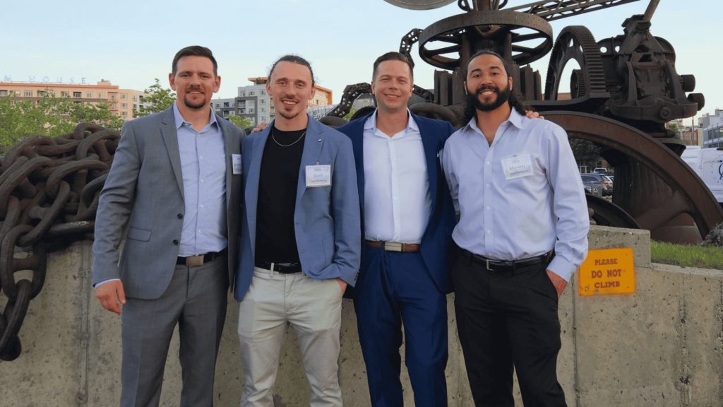 David, Shane, and Josue, founders of Odyssey Remodeling in Maryland, specializing in roofing, siding, and home exterior renovations